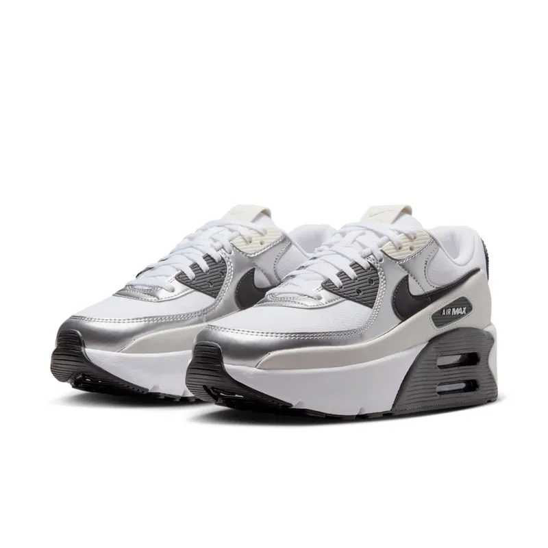 Nike Air Max 90 LV8 White Phantom Metallic Silver Black (IB0170-100)