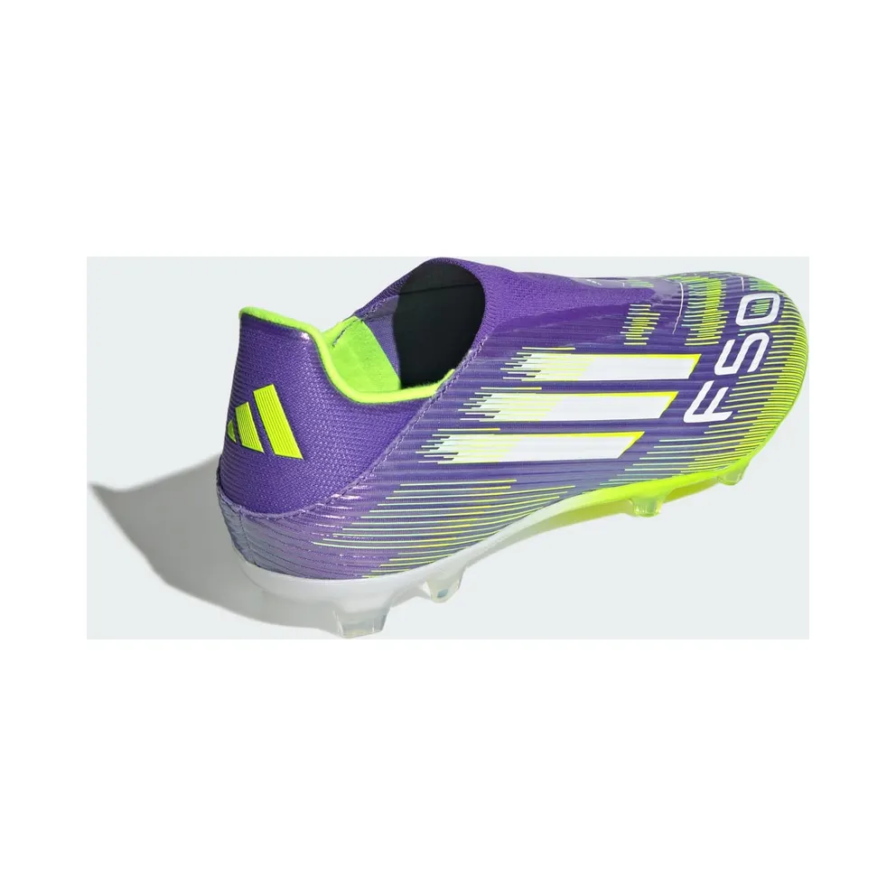 adidas F50 League Laceless FG/MG Purple Rush Cloud White Lucid Lemon (JH7734)