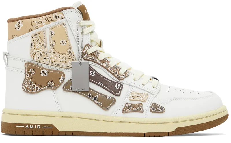 AMIRI White & Brown Skel Top Hi (PF22MFS032-126)