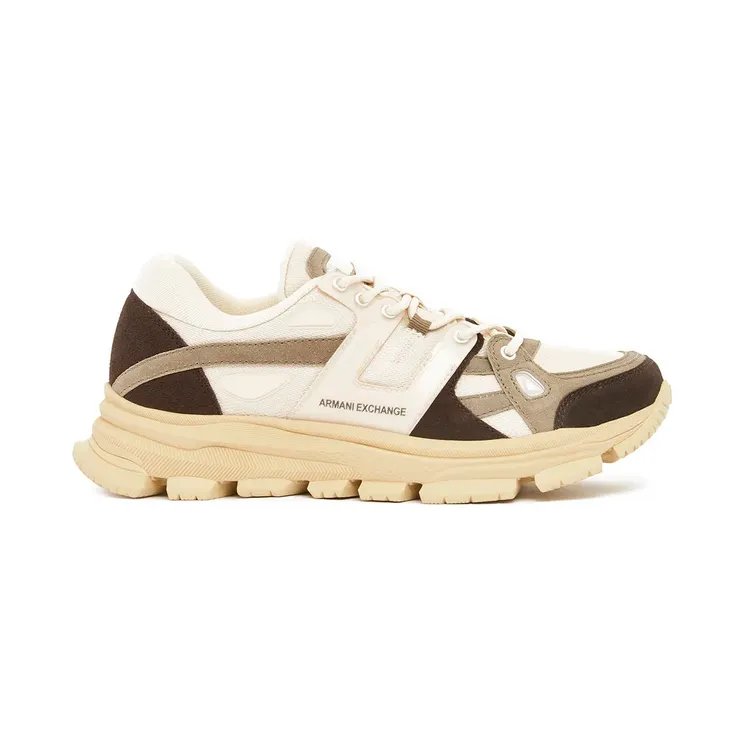 Armani Exchange Sneakers met chunky zool en vlakken – Beige (XM001678AF17356)