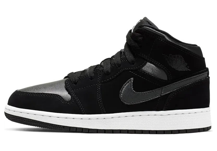 Jordan 1 Mid White Black Grey (GS)
