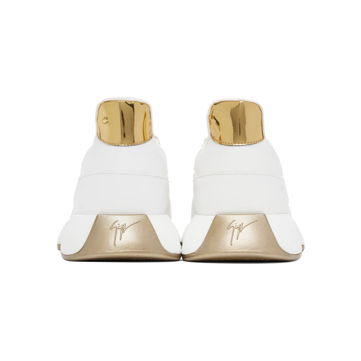 Giuseppe Zanotti White & Gold Ferox Sneakers (RM20033-91680) (2)