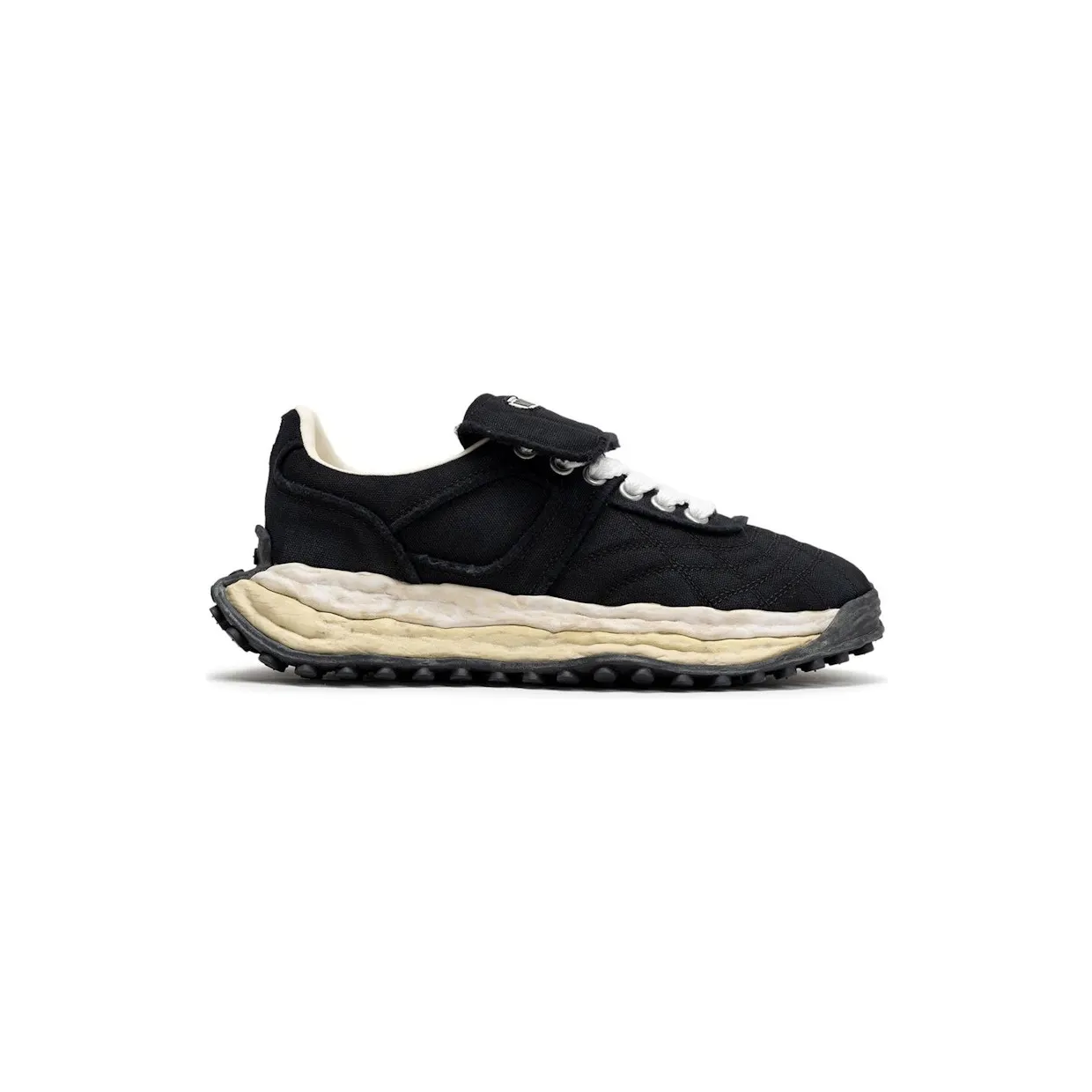 Maison Mihara Yasuhiro Scott OG Sole Vintage Effect Embroidered Canvas Low Black White (A15FW706-BLK)