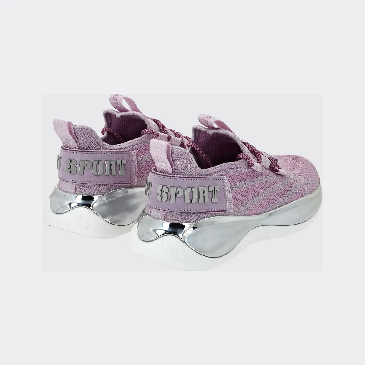 Plein Sport The Iron Tiger Gen. X.02 Knit Sneakers with a Chunky Sole Lilac (SACSUSC0429STE003N30) (2)