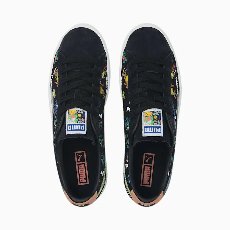 Puma Suede VTG bedrukte White/Pink/Black (384253-01)