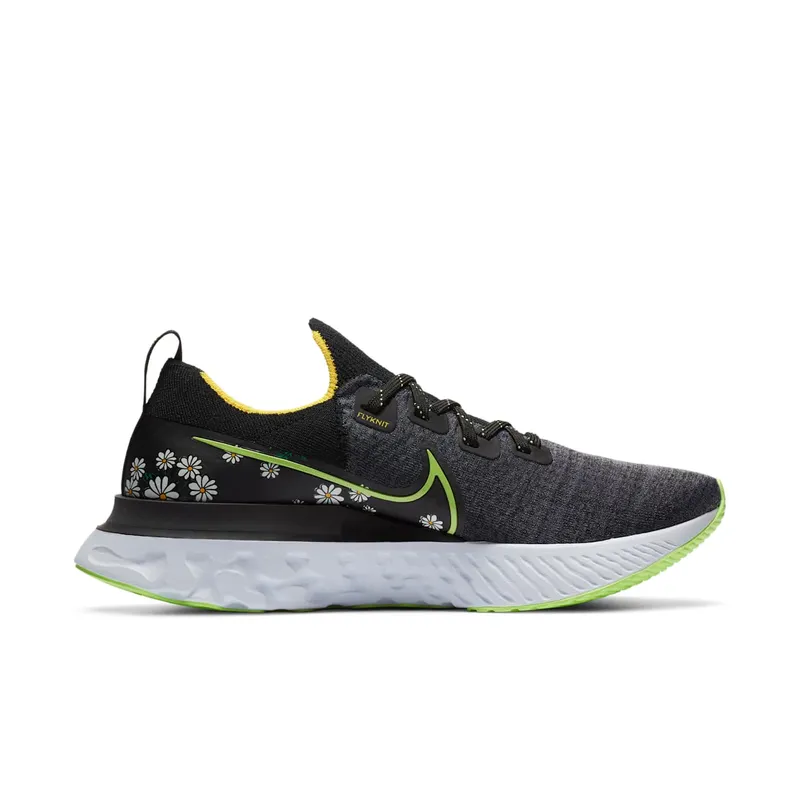 Nike React Infinity Run Flyknit Daisy Black/Speed Yellow-White-Ghost Green (CW5573-001)