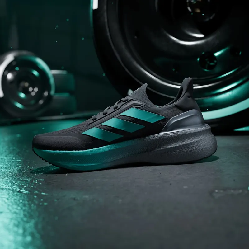 Adidas Mercedes – AMG Petronas Formula One Team Ultraboost 5X Sports Shoes Core Black / Semi Mint Rush / Iron Metallic (JR9386)