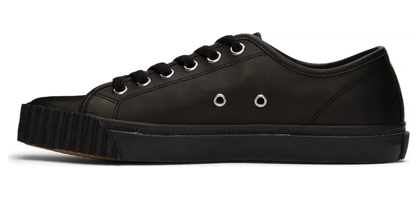 Maison Margiela Black Leather Tabi Sneakers (S57WS0422 P4344) (3)
