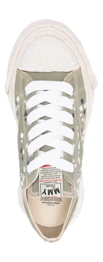 Maison Mihara Yasuhiro Peterson 23 OG Sole Embellished Canvas Low Green (A16FW724-GREEN) (5)