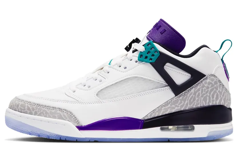 Jordan Spiz'ike Low - "White / Court Purple / Light Smoke Grey / Rio Teal" (FQ1759-113)