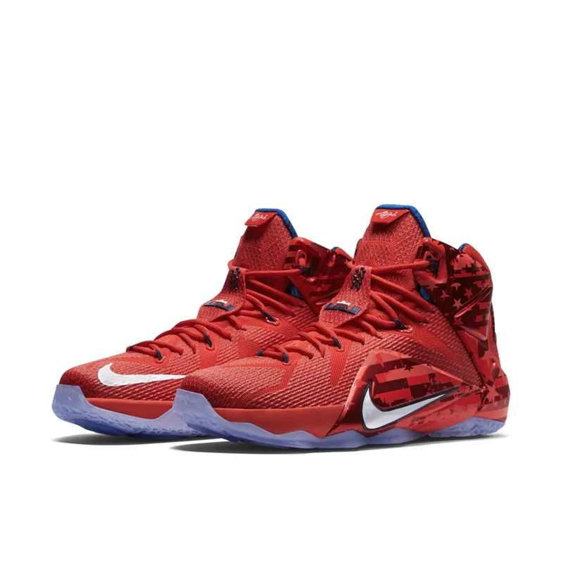 Nike LeBron 12 Independence Day University Red/White-Gym Red-Obsidian (684593-616)
