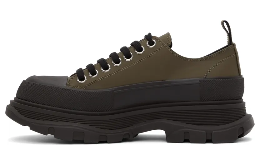 Alexander McQueen Khaki Tread Slick Low Sneakers (627225WHYK3) (3)