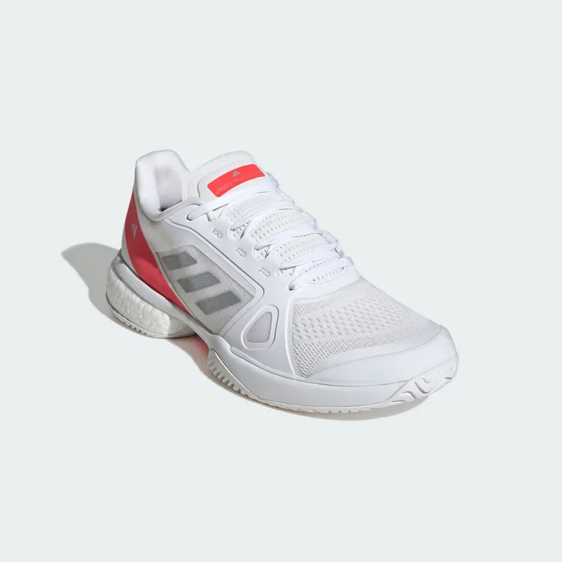 Adidas adidas by Stella McCartney Court Tennis Shoes Cloud White / Silver Metallic / Lucid Red (JP7060)