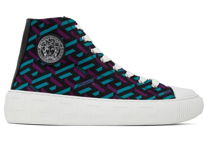 Versace Multicolor Greca High-Top Sneakers (DSU8403 1A02719)