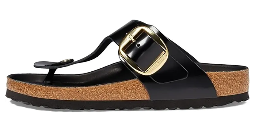 Birkenstock Gizeh Big Buckle “Natural Leather Patent – Nappa Glamour” (1021467)