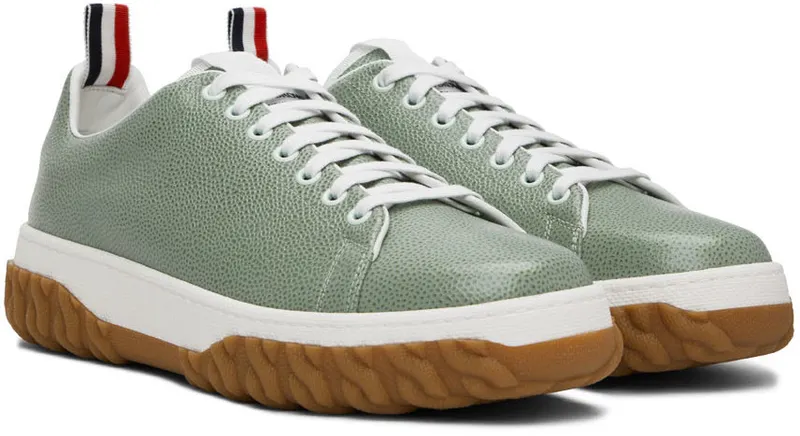 Thom Browne Green Cable Knit Court Low-Top (MFD231B-06257)
