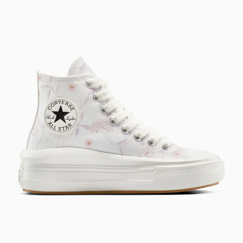 Converse Chuck Taylor All Star Move Platform Flowers Vintage White/Egret/Silver (A15483C)