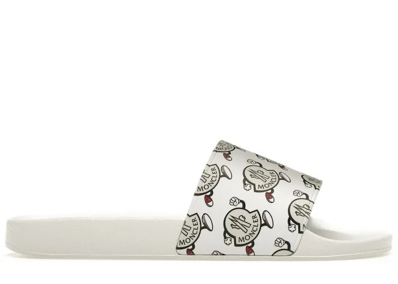 Moncler Basile Slide Logo Print White (C00040 M3127 001)