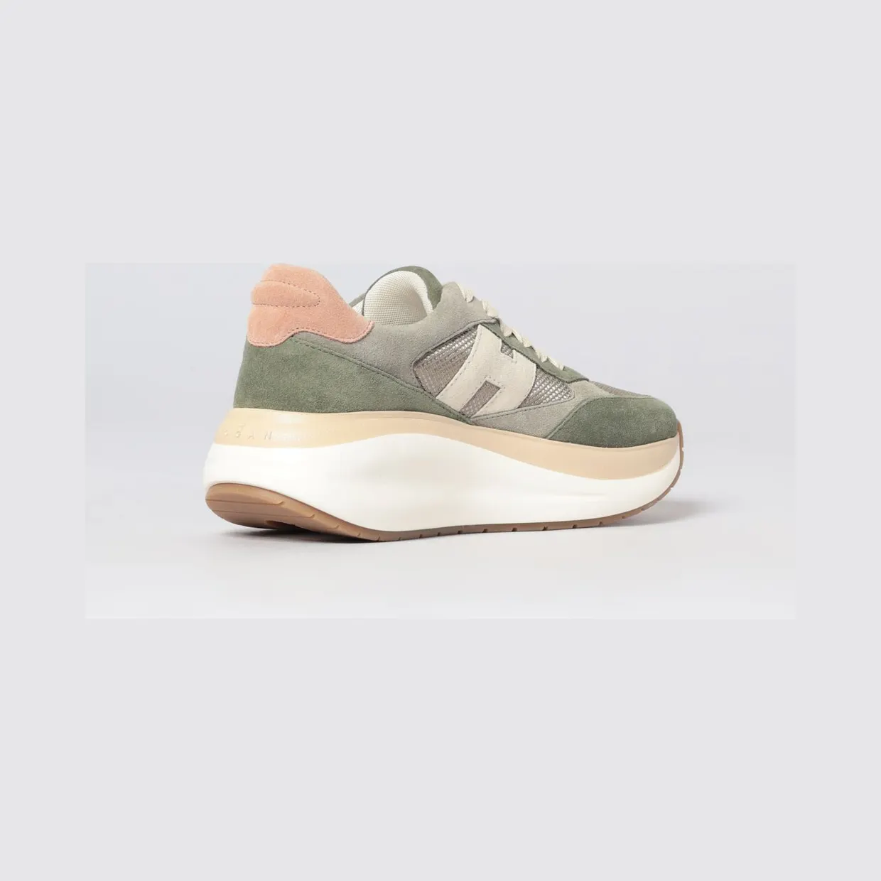 Hogan Maxi I Active Suede and Mesh Sneakers Green (HXW7140GA40V0F0RW1) (2)