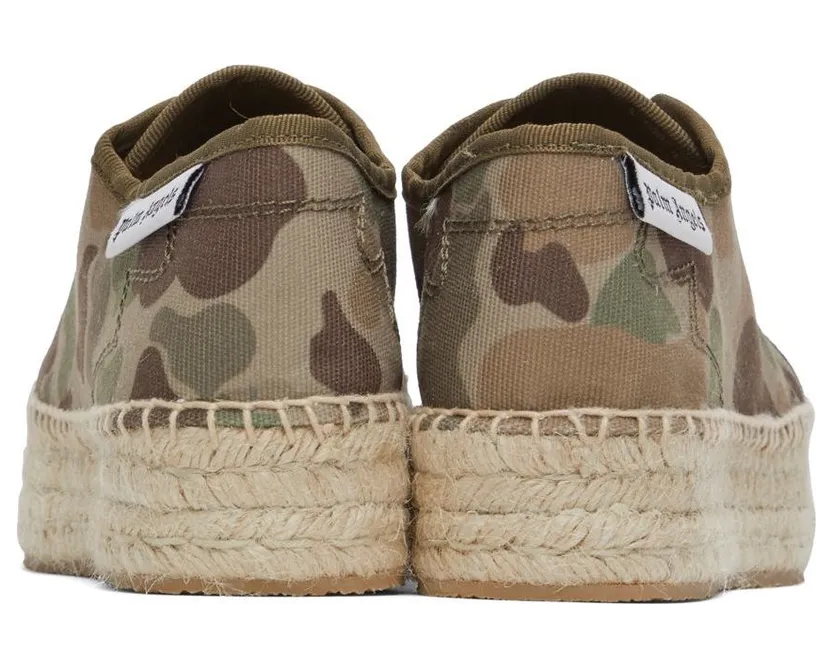 Palm Angels Khaki Lace-Up Espadrille Sneakers (PWIB003S22FAB0035600) (2)