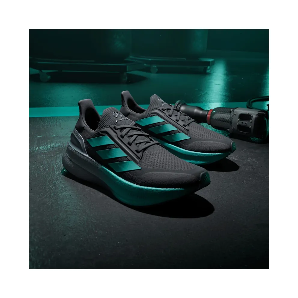 Adidas Mercedes – AMG Petronas Formula One Team Ultraboost 5X Sports Shoes Core Black / Semi Mint Rush / Iron Metallic (JR9386)
