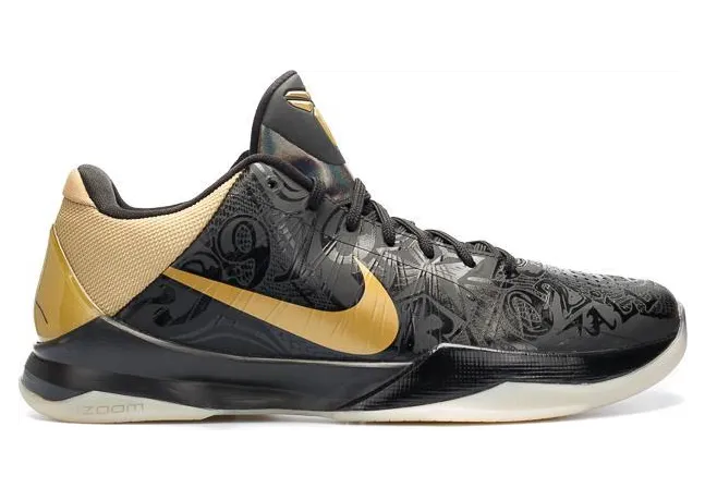 Nike Zoom Kobe 5 ‘Big Stage Away’ Black/Metallic Gold-White (386429-008)