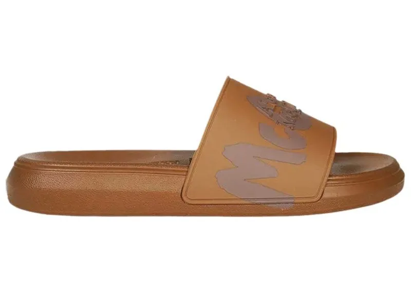 Alexander McQueen Pool Slide Graffiti Logo Brown (682490W4QS32294)