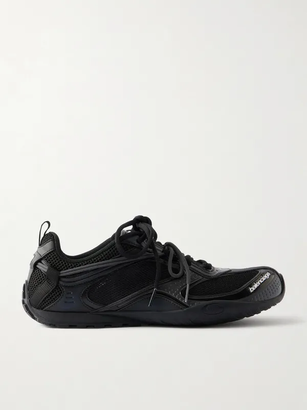 Balenciaga Radar Leather-Trimmed Mesh Black (865703WSTEO)