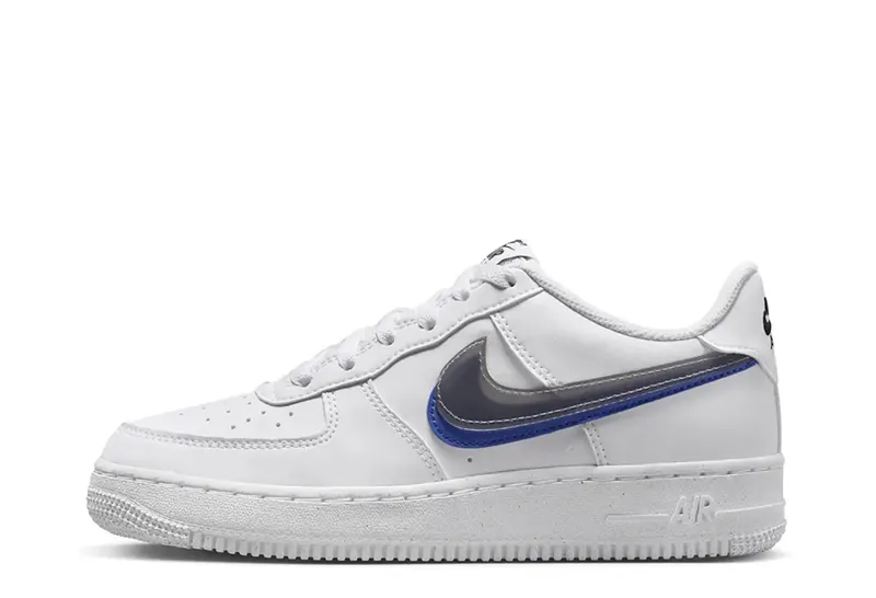 Nike Air Force 1 Low Impact Next Nature Double Swoosh White Black Blue (FD0688-100)