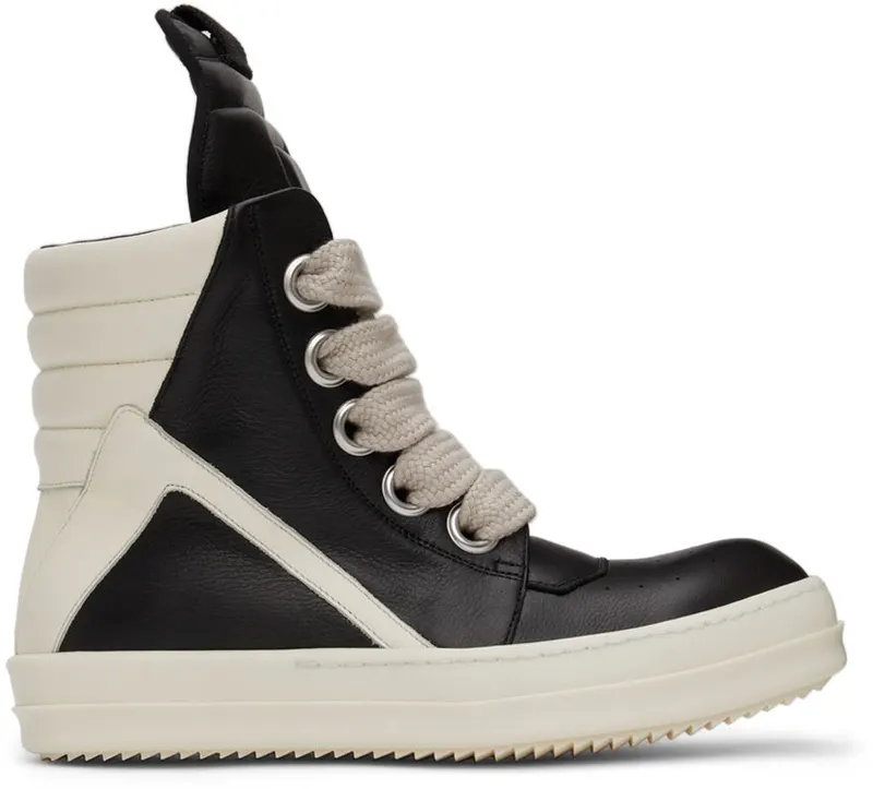 Rick Owens Black Jumbo Laces Geobasket (RU01B1894 LPOW1)