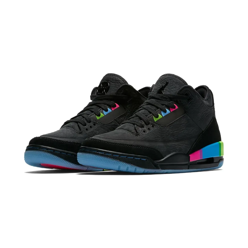 Jordan 3 Retro Quai54 GS (2018) Black/Black/Electric Green (AT9194-001)
