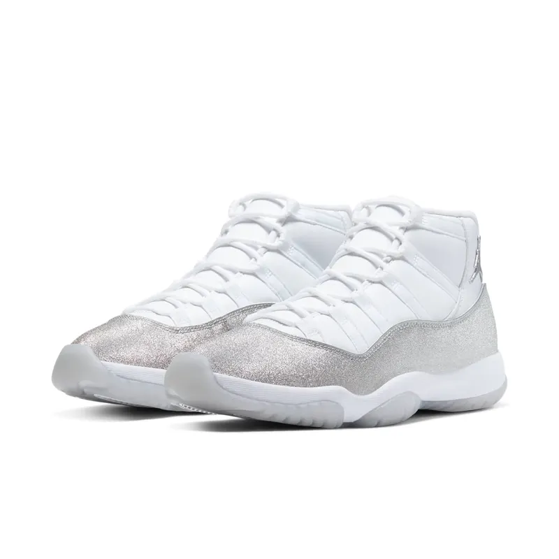 Air Jordan Womens Nike AJ XI 11 White Metallic Silver (2019) (AR0715-100)