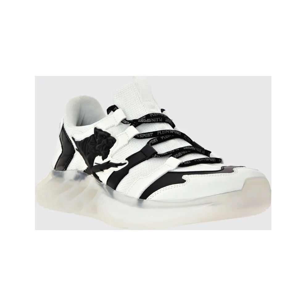 Plein Sport Runner Tiger Bicolor Abstract Print Mesh White (FABSUSC0332PTE003N01)
