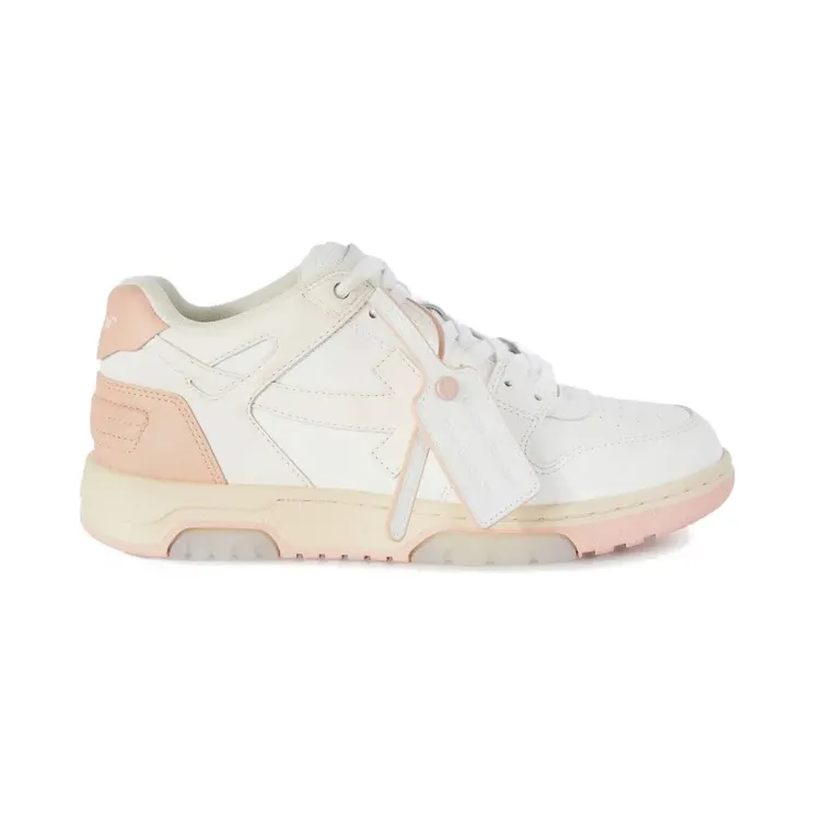 OFF-WHITE Out Of Office OOO Low Tops White Pink Beige (OWIA259S24LEA0050130)