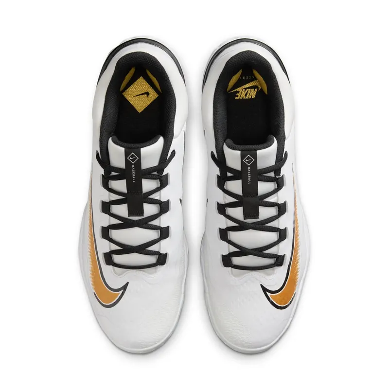 Nike Alpha Huarache Elite 4 Low MCS White Black Metallic Gold (FD6255-119)