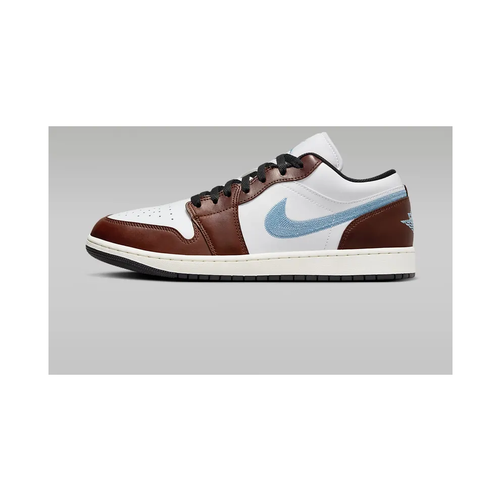 Air Jordan 1 Low SE “Embroidered Swoosh – Mocha” (FQ7832-142)