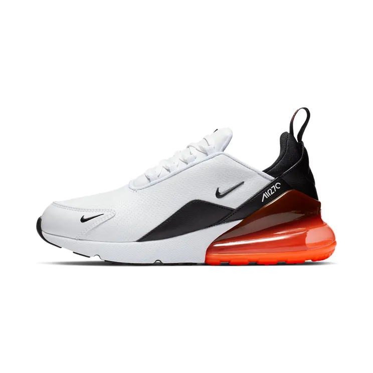 Nike Air Max 270 Leather “White / Hyper Crimson / Metallic Dark Grey / Black” (BQ6171-100)