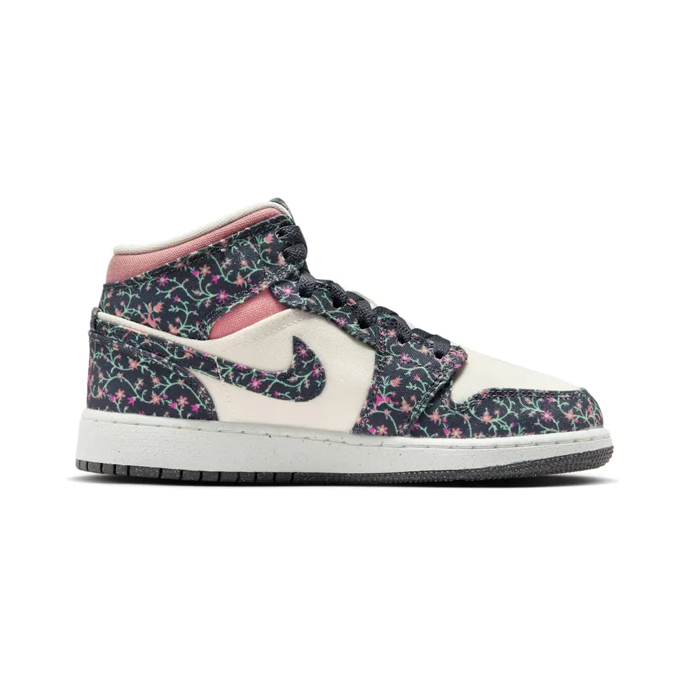 Nike Air Jordan 1 Mid SE Floral Canvas (GS) (FJ3451-001)