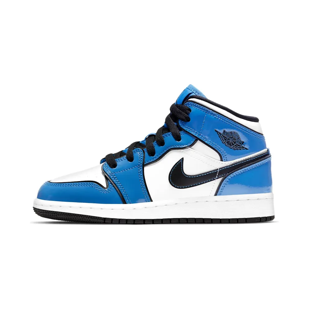 Air Jordan 1 Mid Signal Blue GS (BQ6931 402)