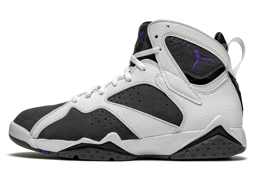 Jordan 7 Retro Flint (2021) – “White / Flint Grey / Black / Varsity Purple” (CU9307-100)