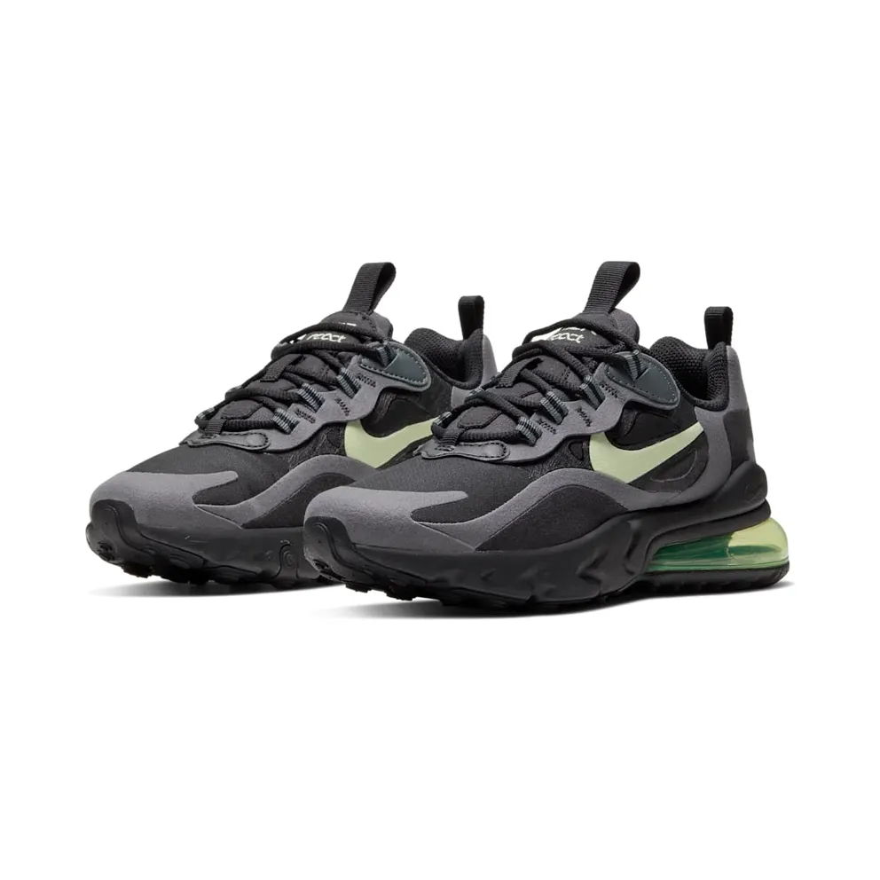 Nike Air Max 270 React Black Barely Volt (GS) Black/Black/Dark Grey (BQ0103-008)