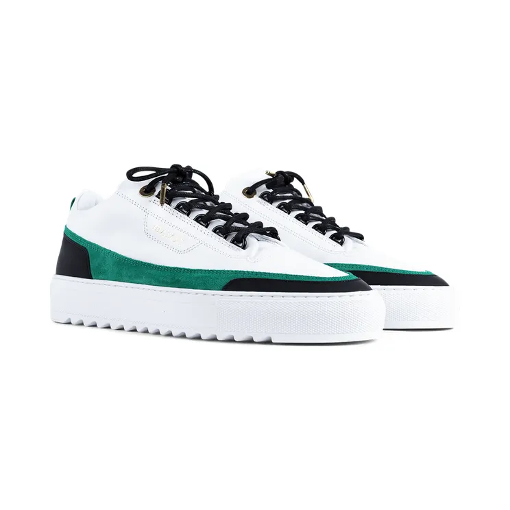Mason Garments Firenze Leather/Suede – White/Green (SS20-8F)
