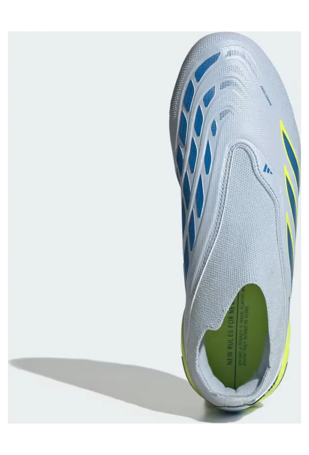 adidas Predator League Laceless Firm Ground Football Boots Kids “Crystal Sky / Ray Blue / Team Solar Yellow 2” (JR7889)