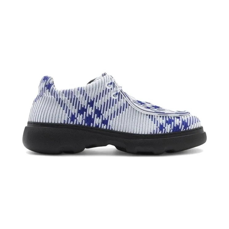 Burberry Creeper Lace-up Ekd Check Print Blue White (8080038)