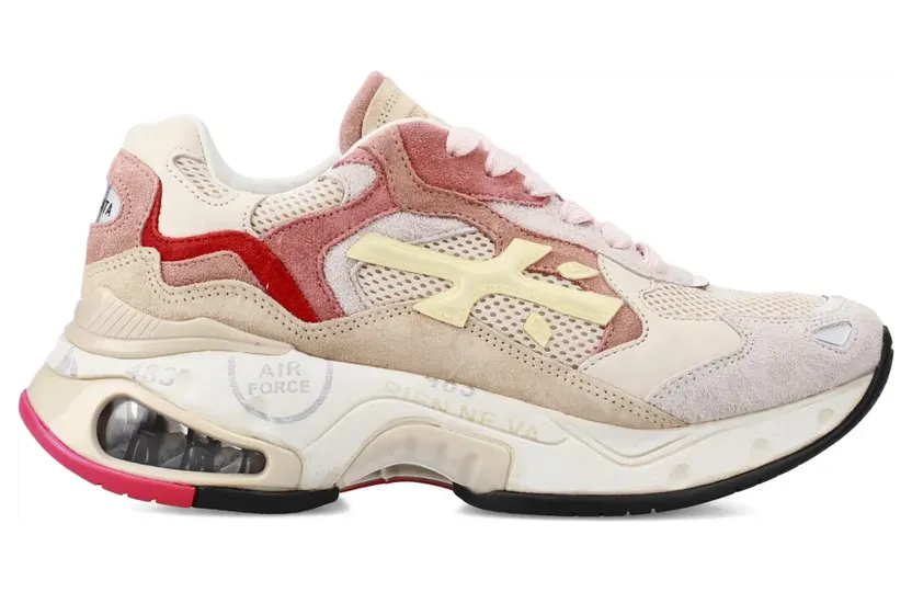 Premiata Sharkyd 423 sneakers met vlakken en logo – Beige (SHARKID)