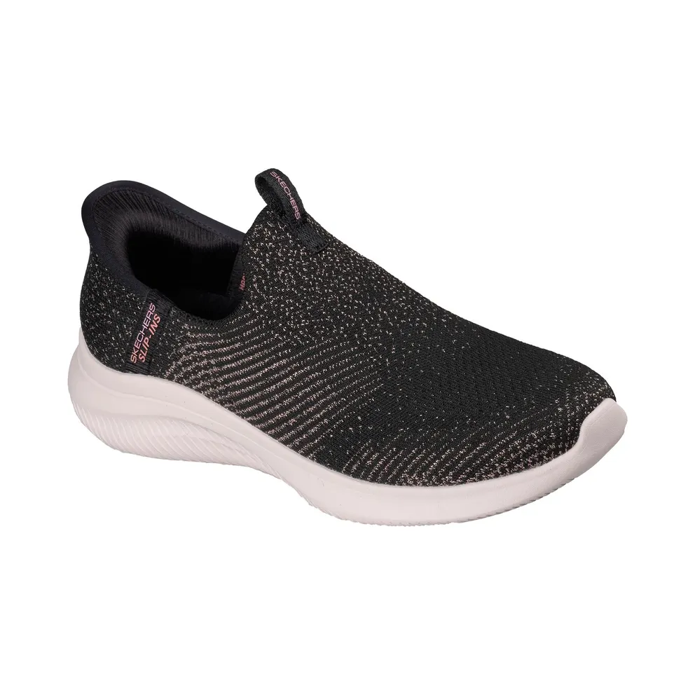 Skechers Slip-ins: Ultra Flex 4.0 “Midnight Sparkle Sneaker Black / Roos Gold” (150805BKRG)