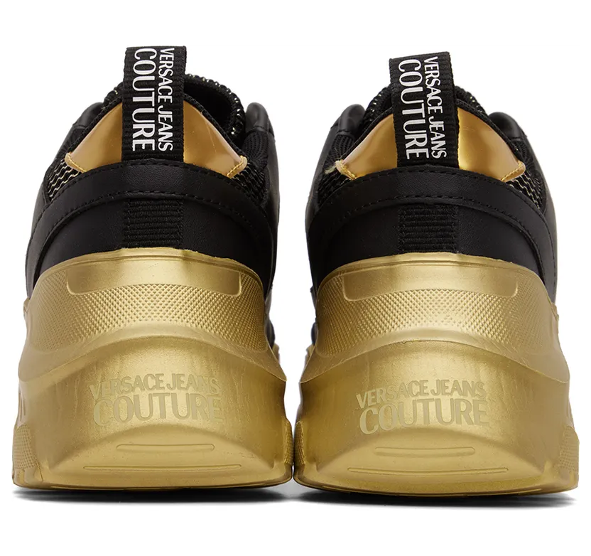 Versace Jeans Couture Black & Gold Speedtrack Sneakers (E73VA3SC2EZP134) (2)