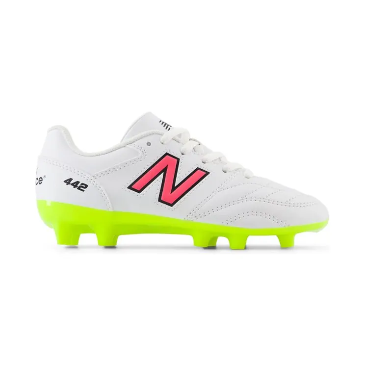 New Balance 442 v2 Academy FG White Hi-Lite Black (GS/PS) (JS43FWH2)