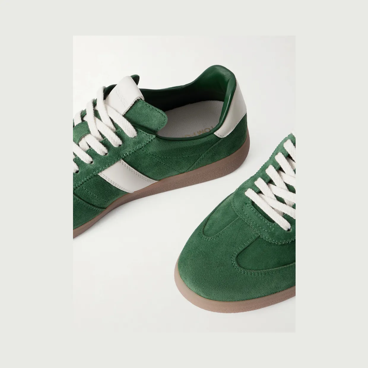 Tom Ford Archer Leather-Trimmed Suede Sneakers Green (J1584-LCL046N) (5)
