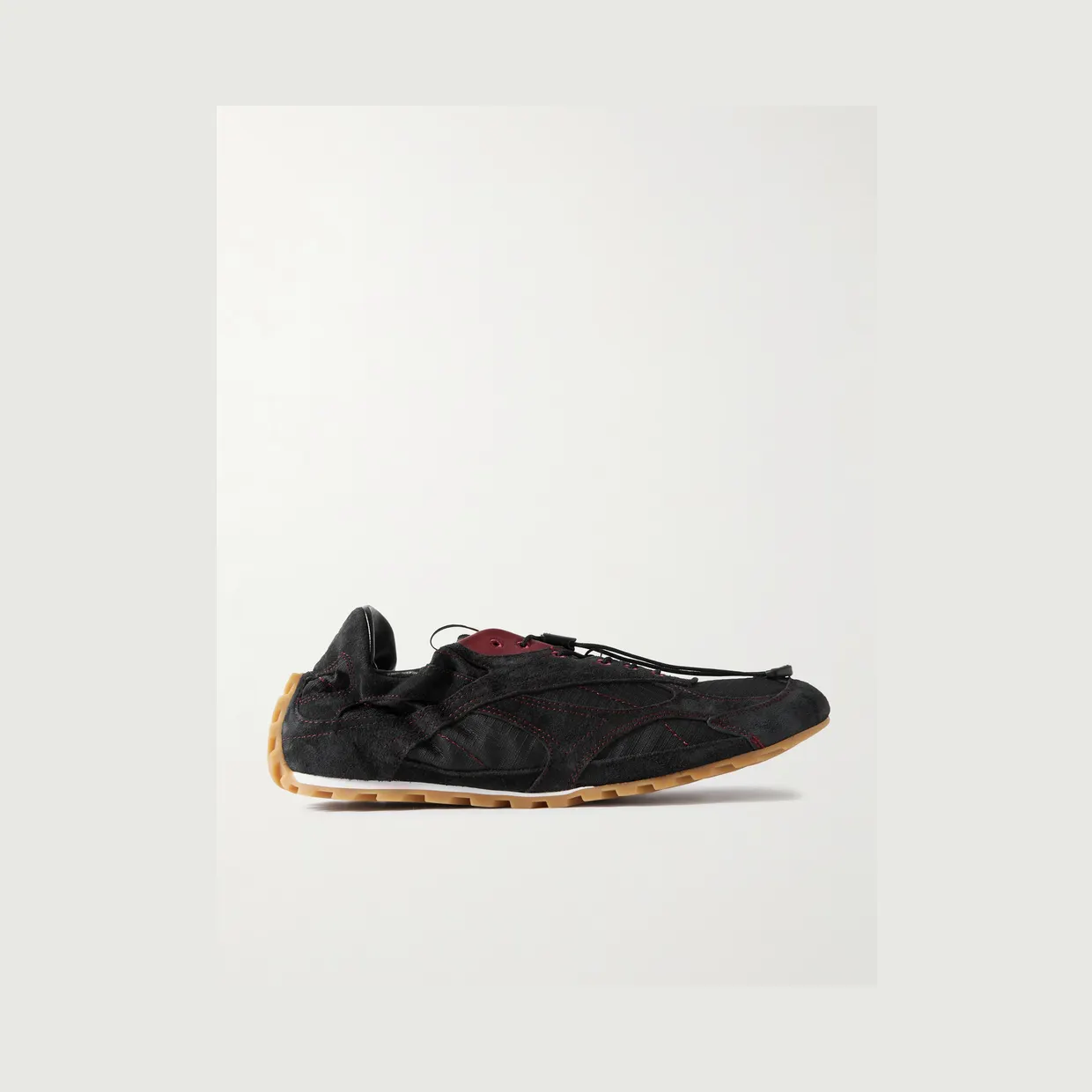 Bottega Veneta Orbit Flash Ripstop-Trimmed Suede Sneakers Black (855200V65D1)